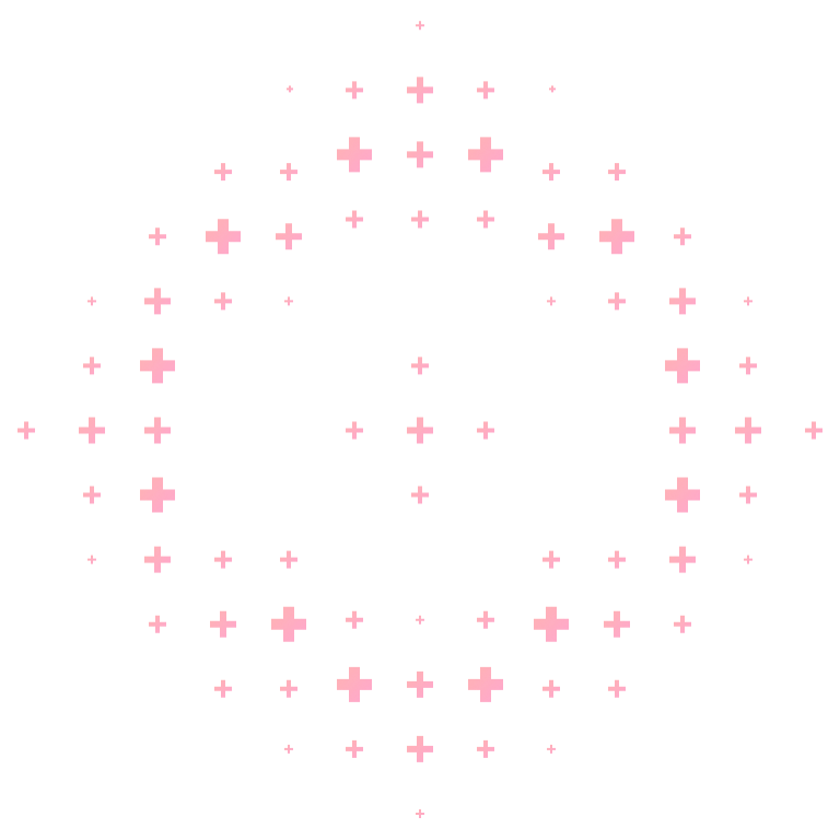 Decorative coloful shapes in varies sizes in a circular pulsing shape