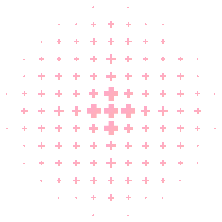 Decorative coloful shapes in varies sizes in a circular pulsing shape